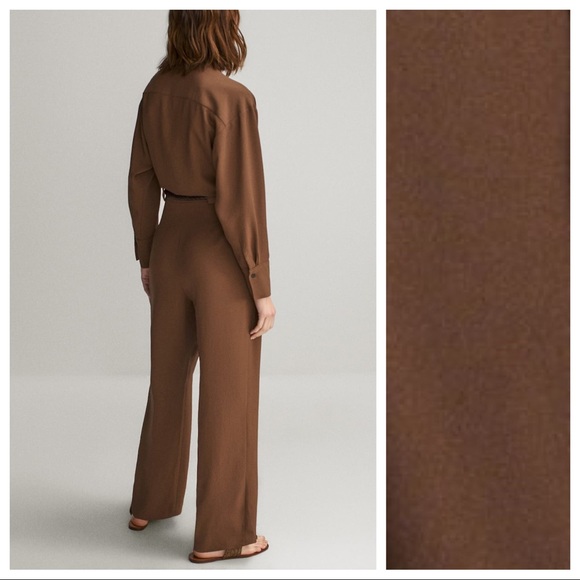 NWT. Massimo Dutti Brown Jumpsuit. Size 10. - Picture 2 of 12